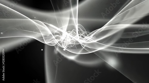 Dynamic abstract light waves pulsating and transforming in ethereal motion
