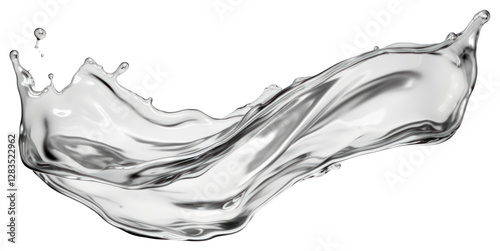 Silver liquid splash water transparent outdoors.