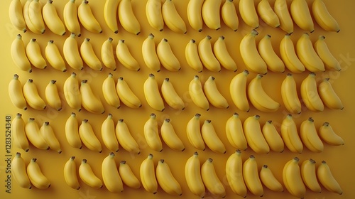 Yellow Banana Pattern on a Yellow Surface photo