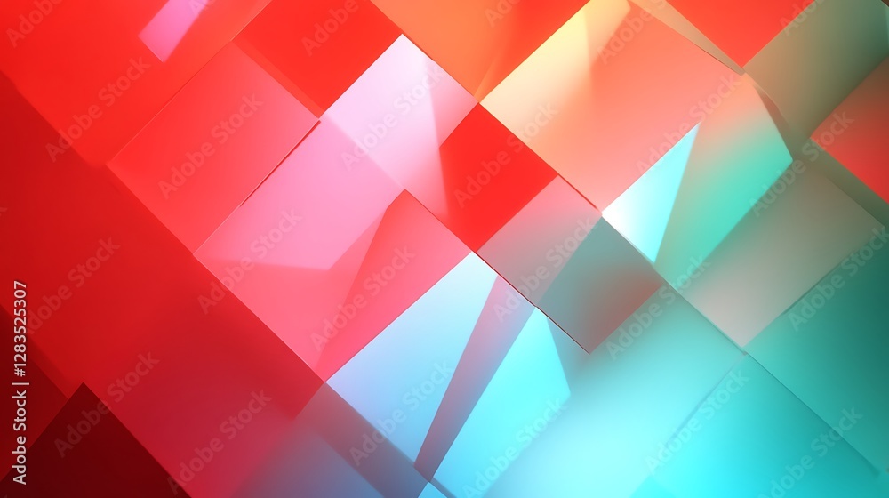 Abstract Red Blue and Pink Geometric Shapes Abstract Red Blue and Pink Geometric Shapes