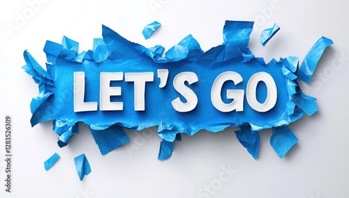 Ripped blue paper reveals 