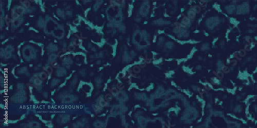 Points in noisy chaotic  texture. Abstract color dots on dark background. Technology cyberspace concept.