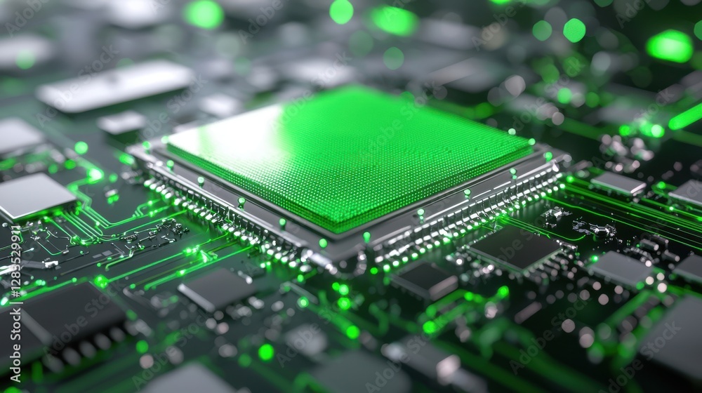 Green Circuit Board CPU Technology Chip Green Circuit Board CPU Technology Chip