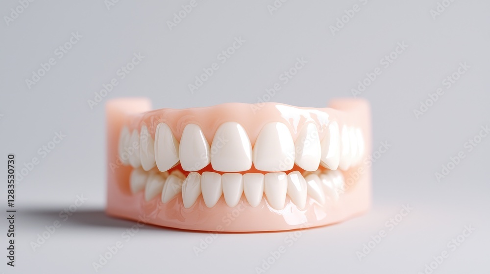 Obraz premium Healthy Teeth Model on Gray Background (1)