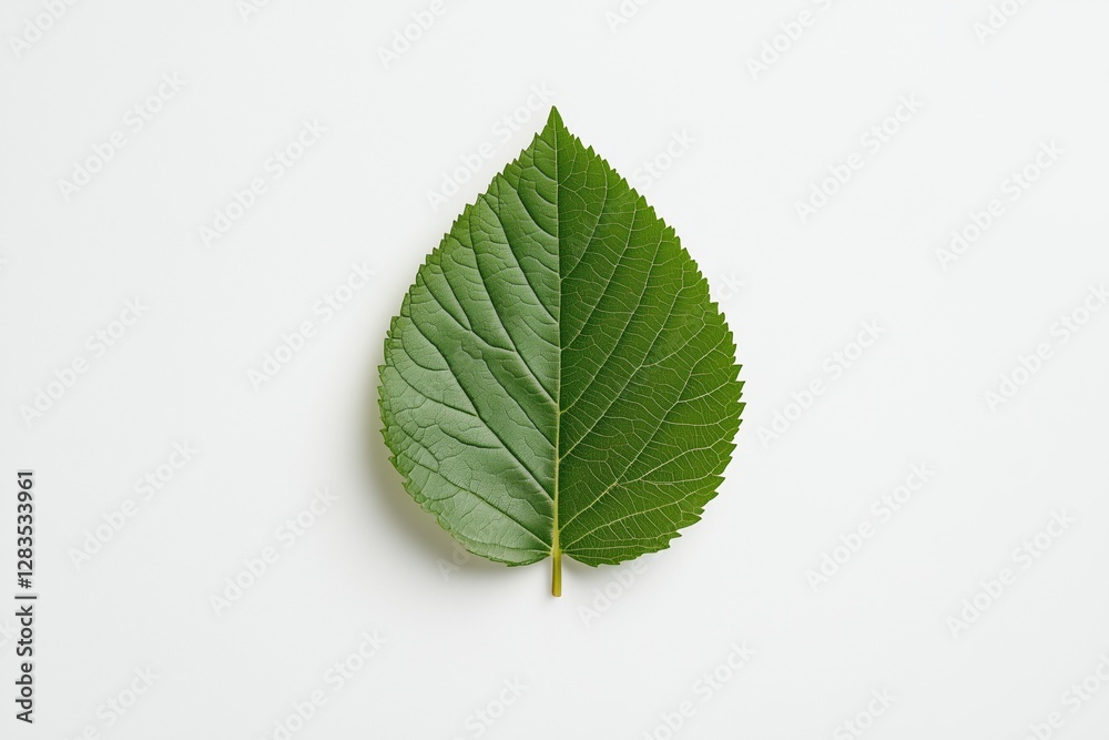 Fototapeta premium Minimalistisches Blatt-Design auf weißem Hintergrund