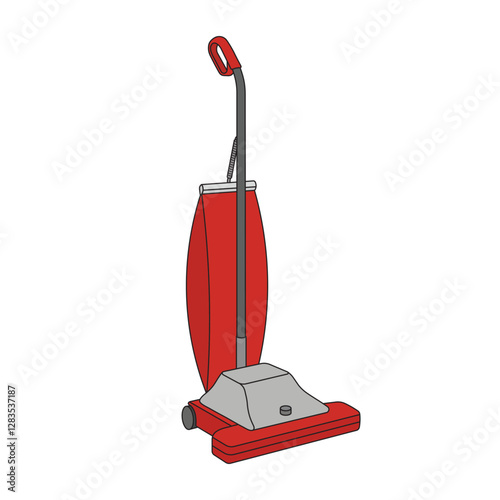 kids drawing vector illustration vacuum cleaner cartoon isolated