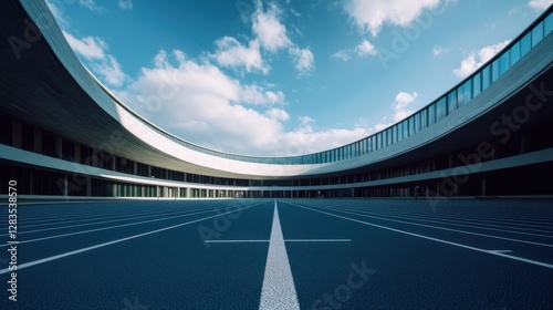 College stadium with athletes training for javelin throw. Featuring precision and strength