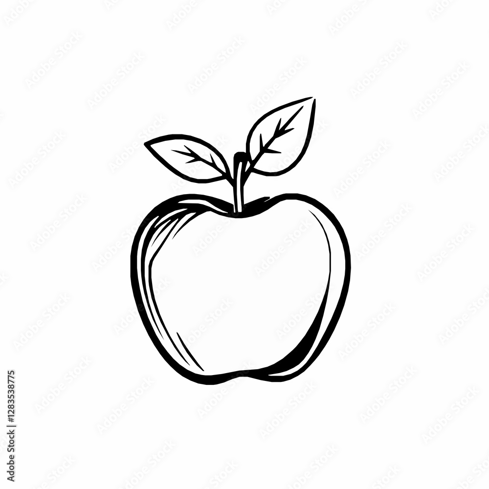 Apple Outline Icon, Black Stroke, Editable Vector, Healthy Food Illustration, Apple Outline Icon, Black Stroke, Editable Vector, Healthy Food Illustration,