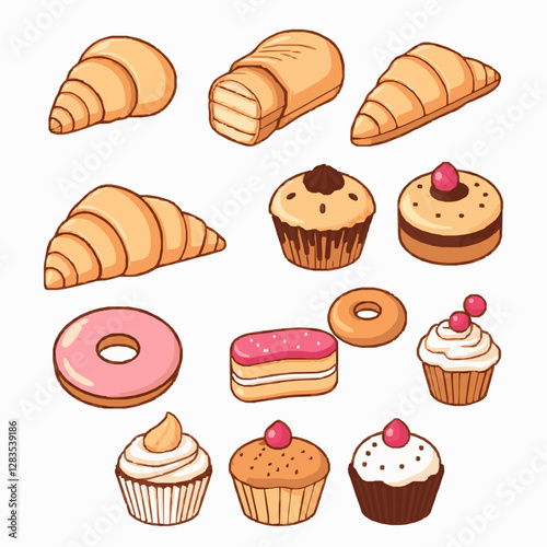 Bakery and Pastry Icons Vector Set