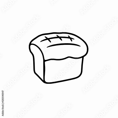 Bread Loaf Outline Icon, Black Stroke, Editable Vector, Bakery Illustration,
