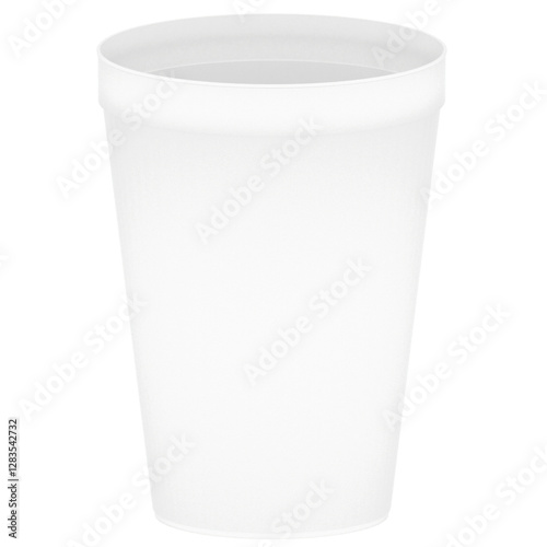 3d render styrofoam cup with transparent background