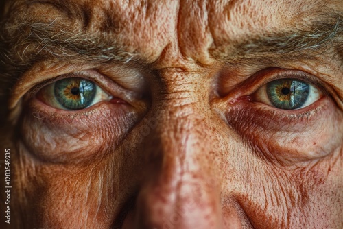 Transformation in time showing aged face with wrinkles alongside youthful skin reflection for age reversal concept. Generative AI