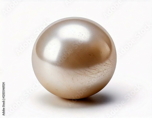 Pearl on a white background with smooth and soft shadow