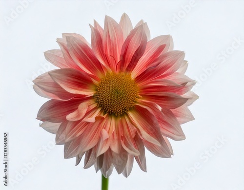 Pink and red gerber daisies in full bloom on a white background