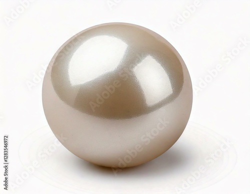Pearl on a white background with smooth and soft shadow