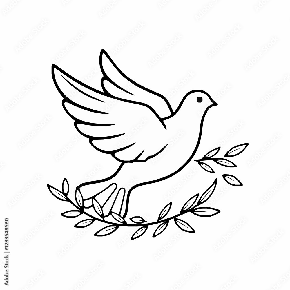 Dove Outline Icon, Black Stroke, Editable Vector Illustration, Peace Symbol Design, Dove Outline Icon, Black Stroke, Editable Vector Illustration, Peace Symbol Design,