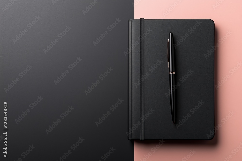 Schwarzes Notizbuch mit Stift auf elegantem Hintergrund
Schwarzes Notizbuch mit Stift auf elegantem Hintergrund