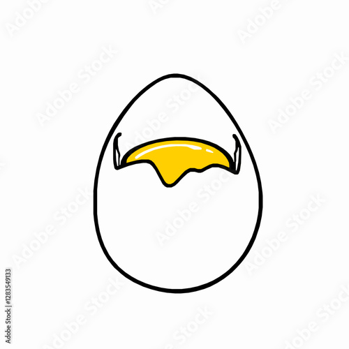 Egg Outline Icon, Black Stroke, Editable Vector Illustration, Farm Fresh Food Design