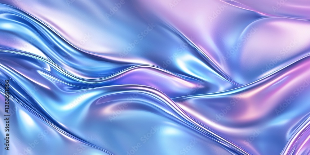 Abstract background with iridescent holographic liquid metal texture in blue and purple colors Abstract background with iridescent holographic liquid metal texture in blue and purple colors