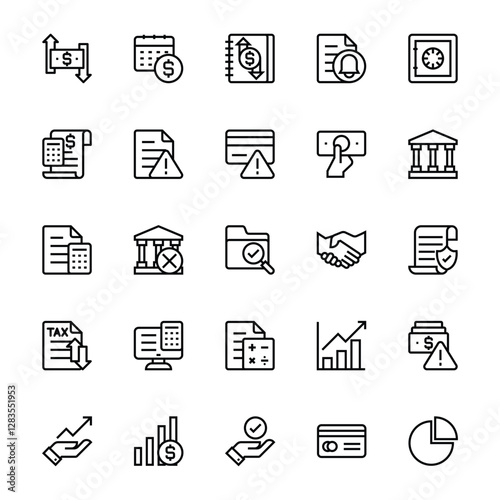 outline icons for accounting