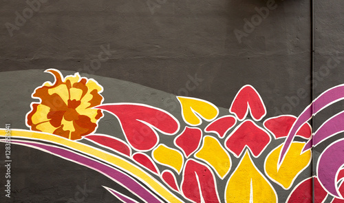Photography flores bicolor en el muro