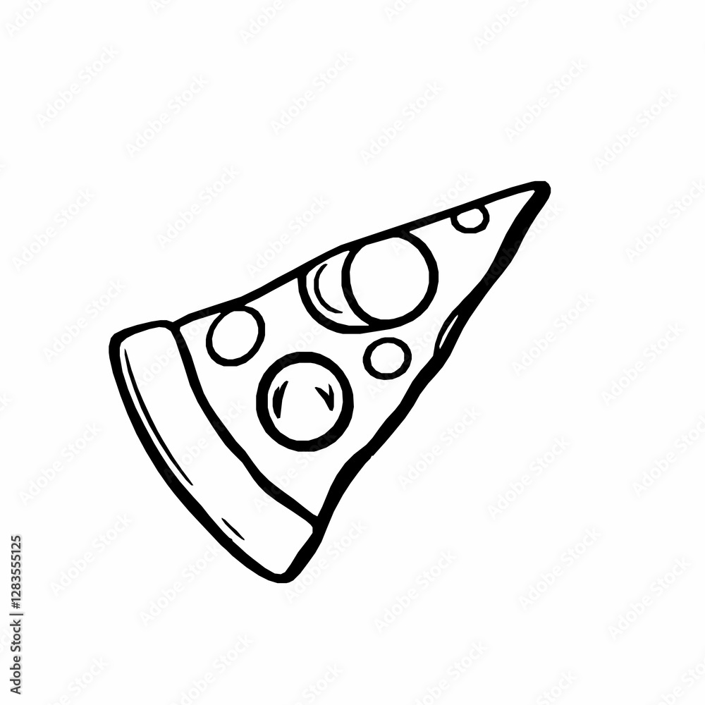 Minimalist Pizza Outline Icon, Black Stroke, Editable Vector, Fast Food Illustration Minimalist Pizza Outline Icon, Black Stroke, Editable Vector, Fast Food Illustration