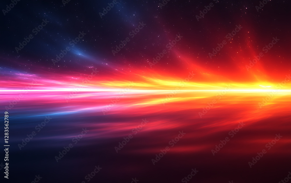 Abstract Blurred Background with Vibrant Orange Light Stripes  