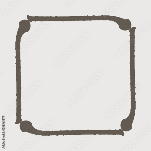 Four Shillelagh Sticks Square Brown Frame
