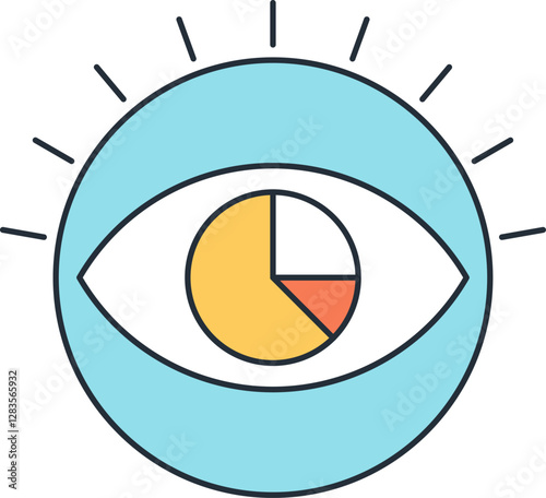 analytics flat line web icon concept