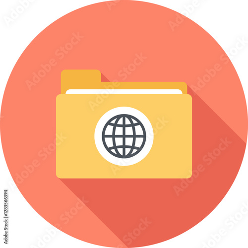 domain flat web icon concept