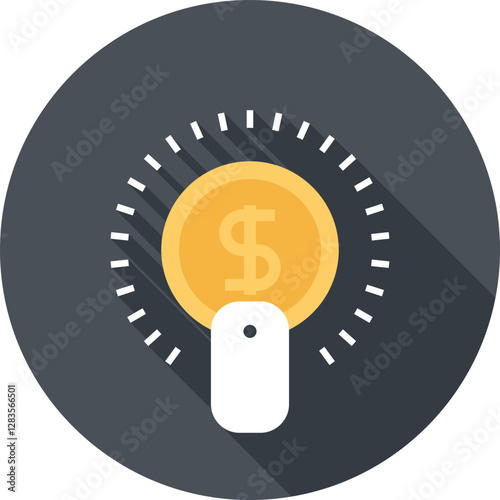 pay per click flat web icon concept