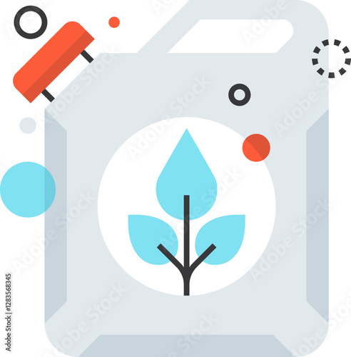 biofuel flat line web icon concept