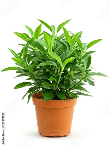 Flowers in a pot display vibrant blooms and lush foliage