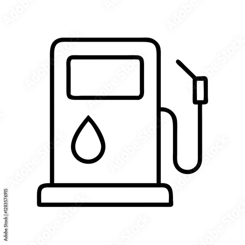 gas pump icon, gas pump line art - simple line art of gas pump, perfect for gas pump logos and icons photo