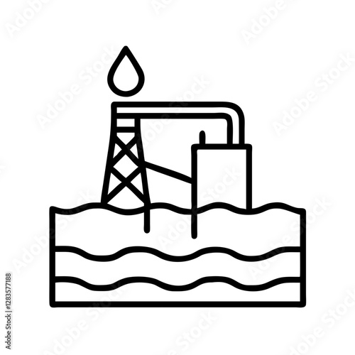 hydraulic fracturing icon, hydraulic fracturing line art - simple line art of hydraulic fracturing, perfect for hydraulic fracturing logos and icons