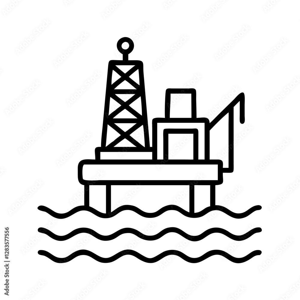 offshore drilling rig icon, offshore drilling rig line art - simple line art of offshore drilling rig, perfect for offshore drilling rig logos and icons offshore drilling rig icon, offshore drilling rig line art - simple line art of offshore drilling rig, perfect for offshore drilling rig logos and icons