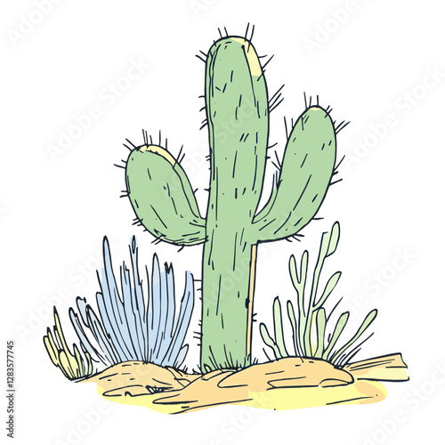 Cactus illustration plant succulent vector