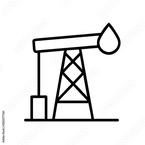 oil derrick icon, oil derrick line art - simple line art of oil derrick, perfect for oil derrick logos and icons