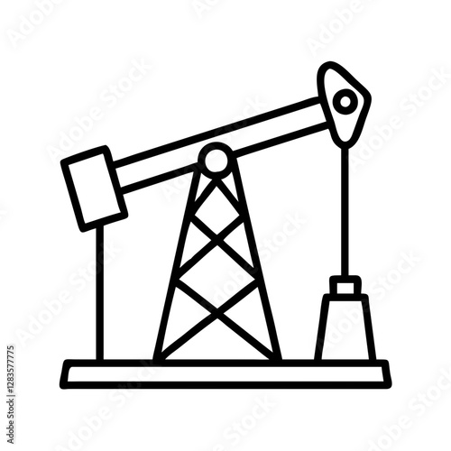 oil derrick icon, oil derrick line art - simple line art of oil derrick, perfect for oil derrick logos and icons