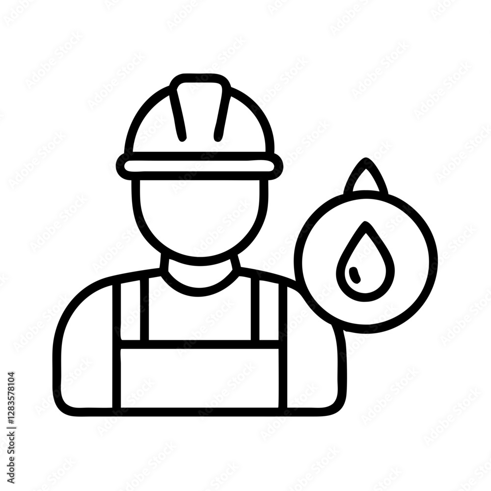 oil worker icon, oil worker line art - simple line art of oil worker, perfect for oil worker logos and icons oil worker icon, oil worker line art - simple line art of oil worker, perfect for oil worker logos and icons