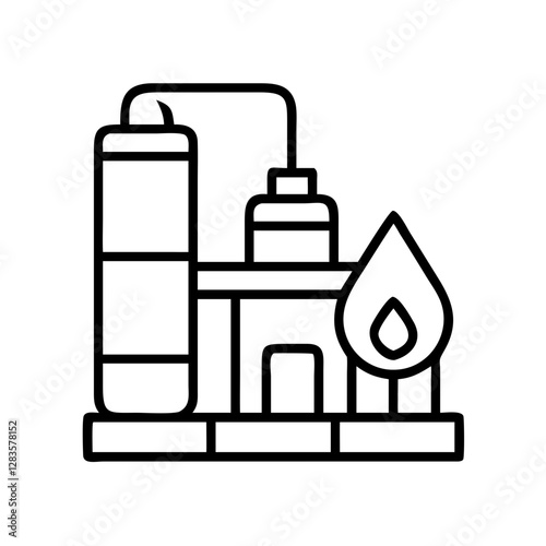 petrochemical icon, petrochemical line art - simple line art of petrochemical, perfect for petrochemical logos and icons