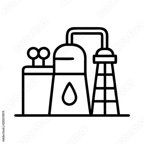 petrochemical icon, petrochemical line art - simple line art of petrochemical, perfect for petrochemical logos and icons