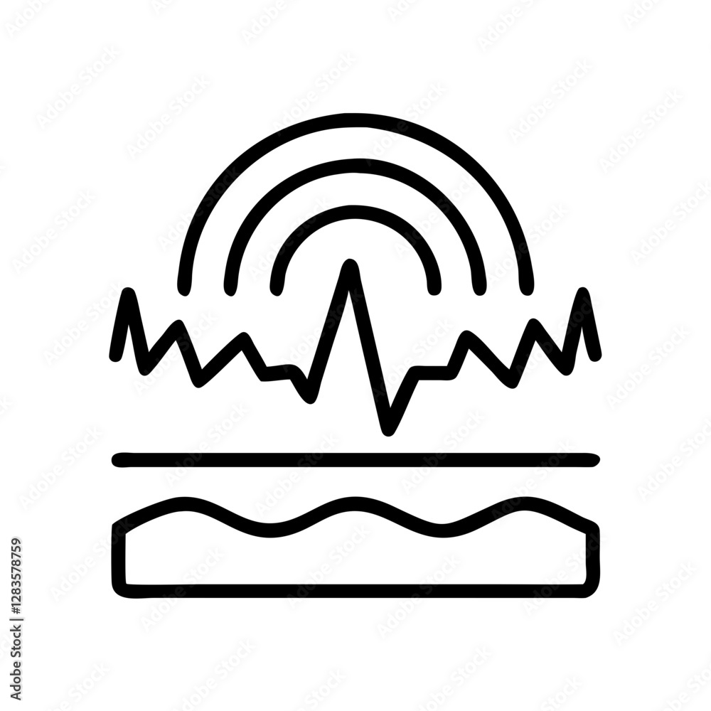 seismic waves icon, seismic waves line art - simple line art of seismic waves, perfect for seismic waves logos and icons seismic waves icon, seismic waves line art - simple line art of seismic waves, perfect for seismic waves logos and icons