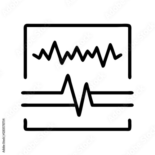 seismic waves icon, seismic waves line art - simple line art of seismic waves, perfect for seismic waves logos and icons