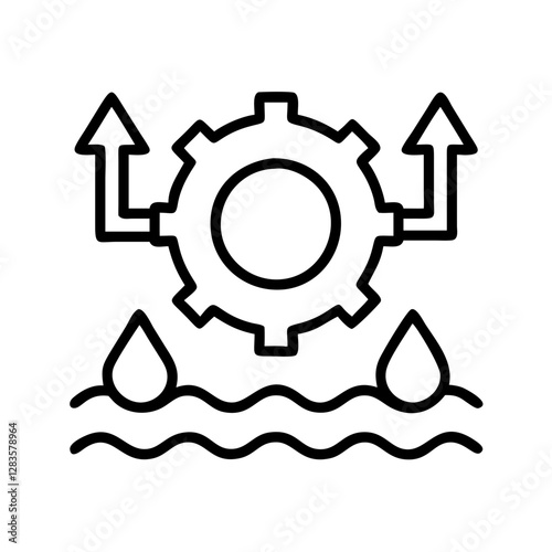 Canvas-taulu upstream operations icon, upstream operations line art - simple line art of upst