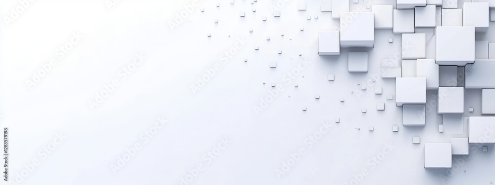 Abstract background with white cubes forming a corner Abstract background with white cubes forming a corner