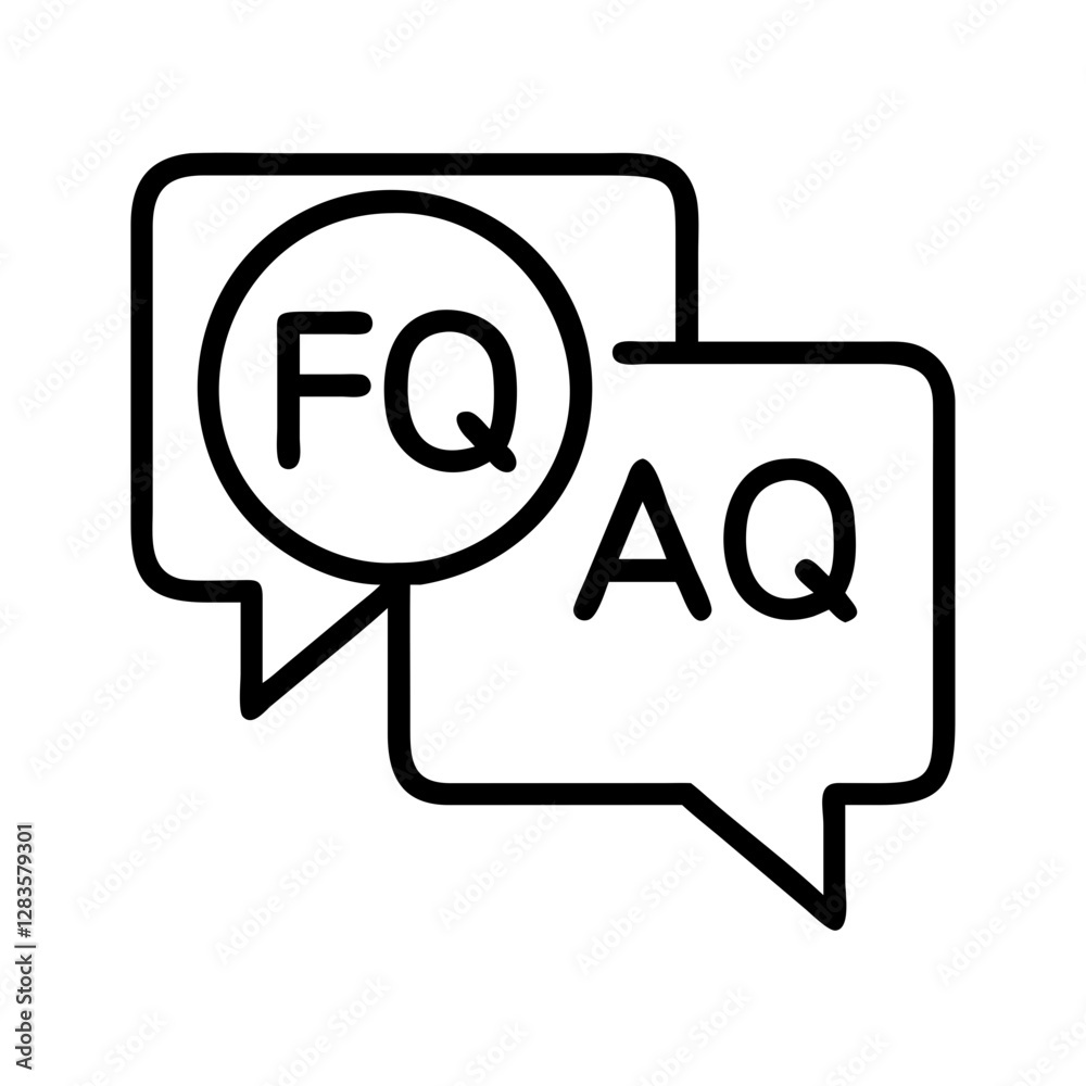 faq icon, faq line art - simple line art of faq, perfect for faq logos and icons faq icon, faq line art - simple line art of faq, perfect for faq logos and icons