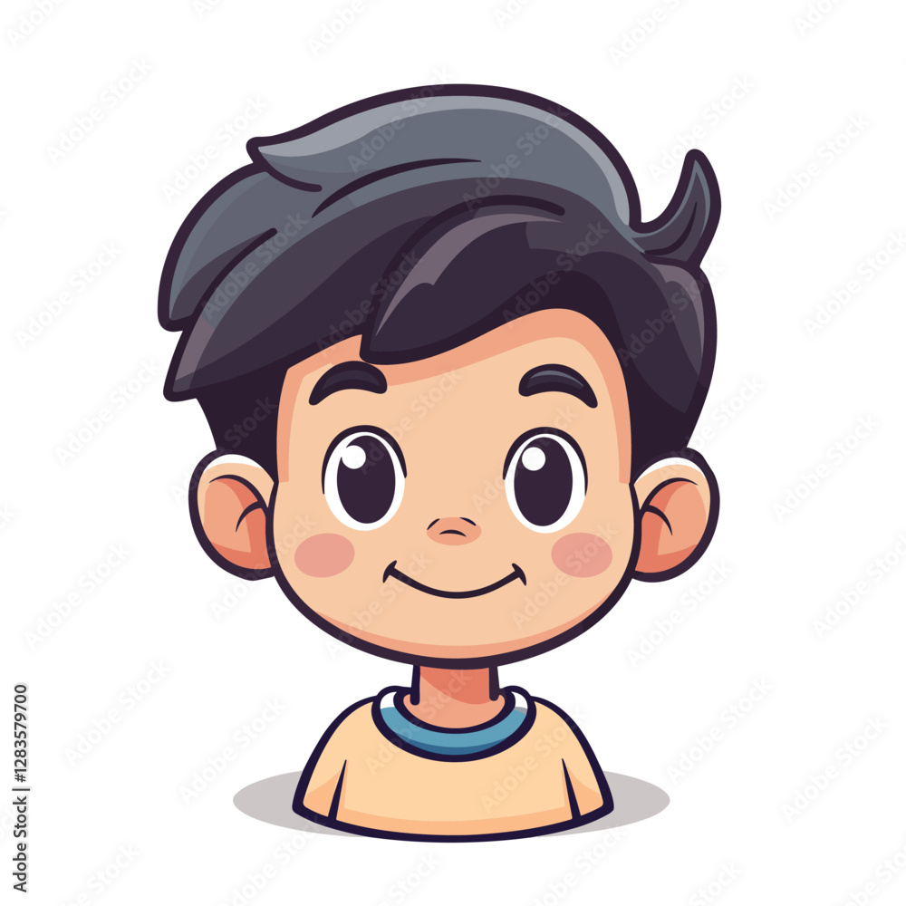 Cute boy cartoon isolated on white background. Vector design elements. Cute boy cartoon isolated on white background. Vector design elements.
