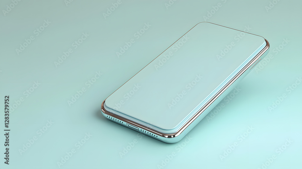 Showcasing a sleek modern smartphone on a minimalist surface technology product photography studio setting Showcasing a sleek modern smartphone on a minimalist surface technology product photography studio setting