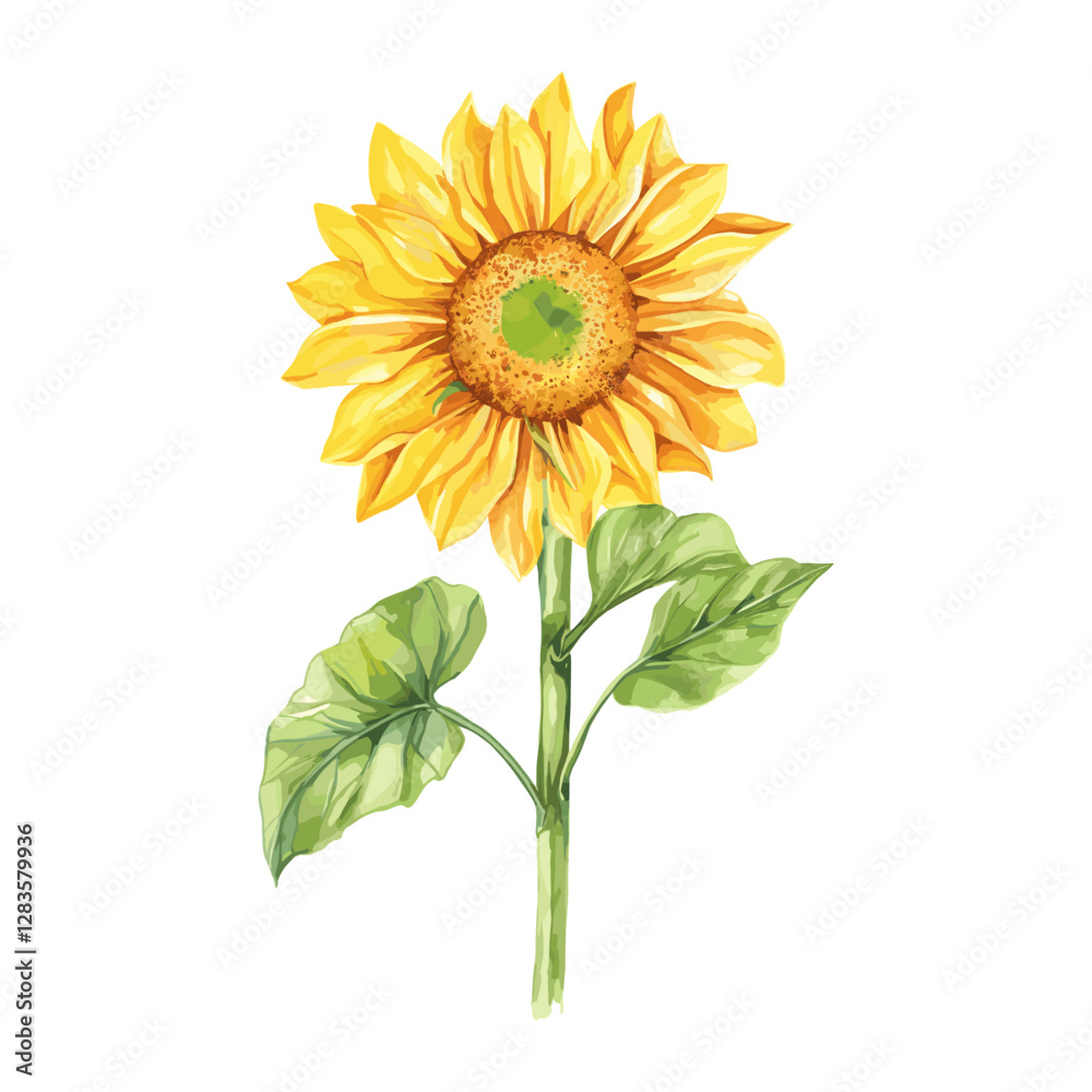 Fototapeta premium Sunflower sunflower illustration watercolor vector